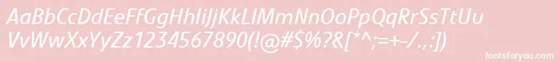 LinotypevetoItalic Font – White Fonts on Pink Background