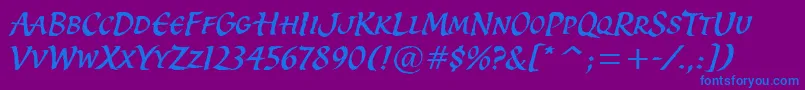 SpiritItcTt Font – Blue Fonts on Purple Background