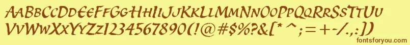 SpiritItcTt Font – Brown Fonts on Yellow Background