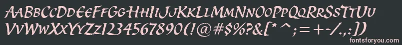 SpiritItcTt Font – Pink Fonts on Black Background