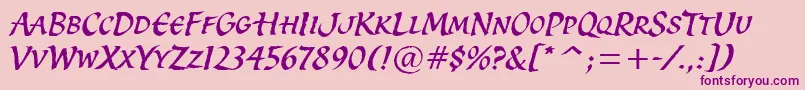 SpiritItcTt Font – Purple Fonts on Pink Background
