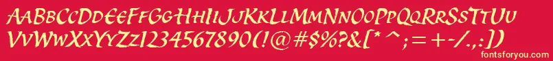SpiritItcTt Font – Yellow Fonts on Red Background