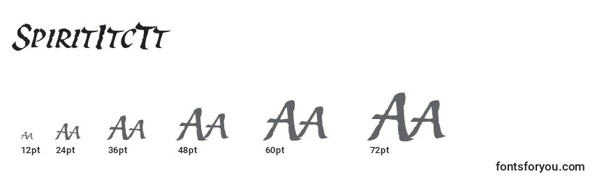 SpiritItcTt font sizes