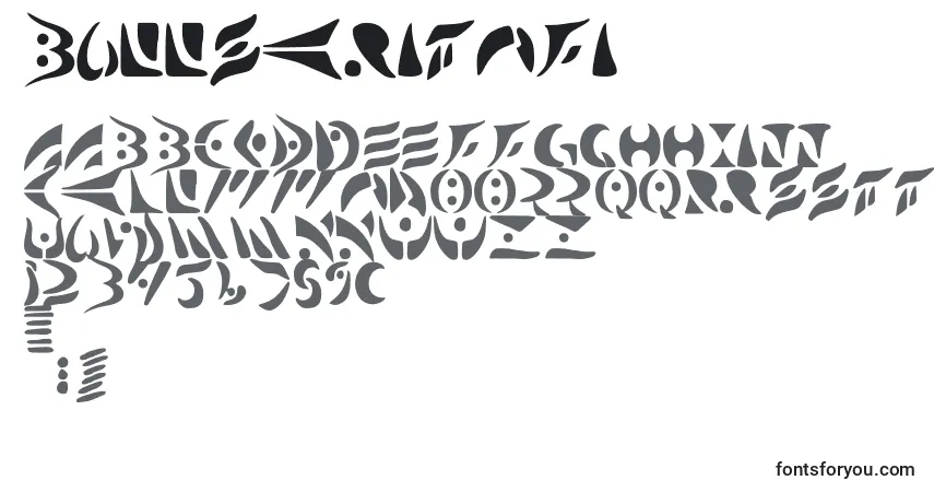 characters of bullskritnfi font, letter of bullskritnfi font, alphabet of  bullskritnfi font