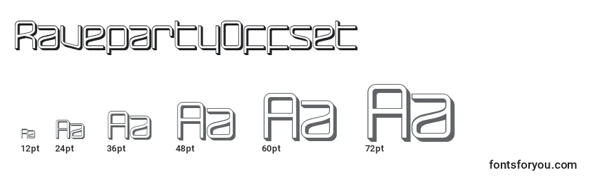 sizes of ravepartyoffset font, ravepartyoffset sizes