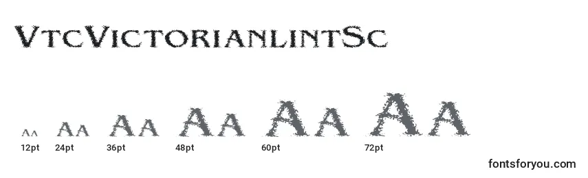 sizes of vtcvictorianlintsc font, vtcvictorianlintsc sizes