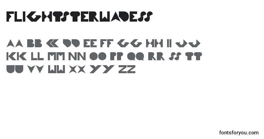 characters of flightsterwadess font, letter of flightsterwadess font, alphabet of  flightsterwadess font