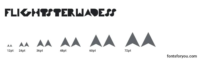 sizes of flightsterwadess font, flightsterwadess sizes