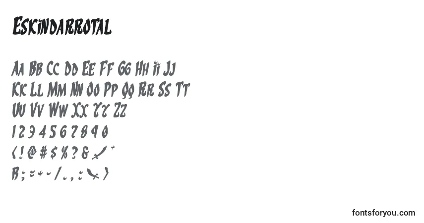 characters of eskindarrotal font, letter of eskindarrotal font, alphabet of  eskindarrotal font