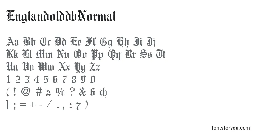 characters of englandolddbnormal font, letter of englandolddbnormal font, alphabet of  englandolddbnormal font