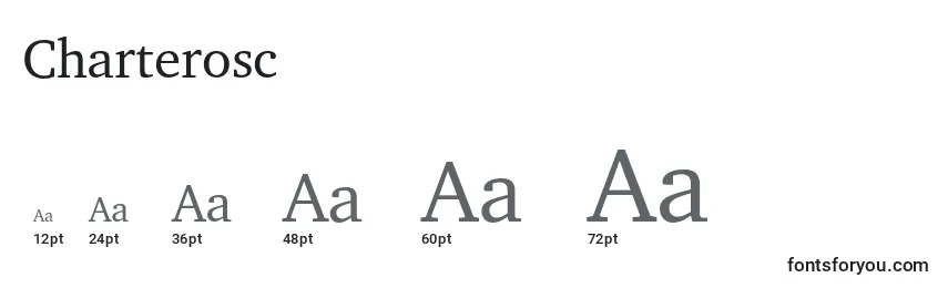 sizes of charterosc font, charterosc sizes