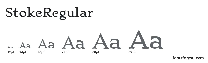sizes of stokeregular font, stokeregular sizes