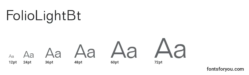 sizes of foliolightbt font, foliolightbt sizes