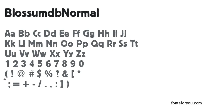 characters of blossumdbnormal font, letter of blossumdbnormal font, alphabet of  blossumdbnormal font