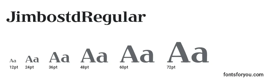 sizes of jimbostdregular font, jimbostdregular sizes
