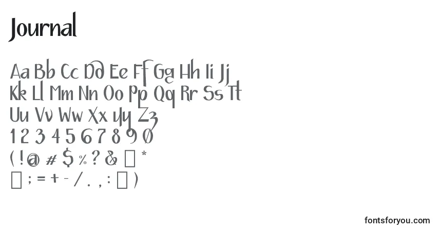 characters of journal font, letter of journal font, alphabet of  journal font