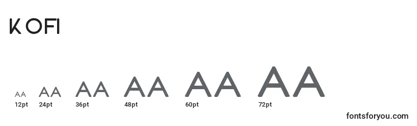 sizes of kofi font, kofi sizes