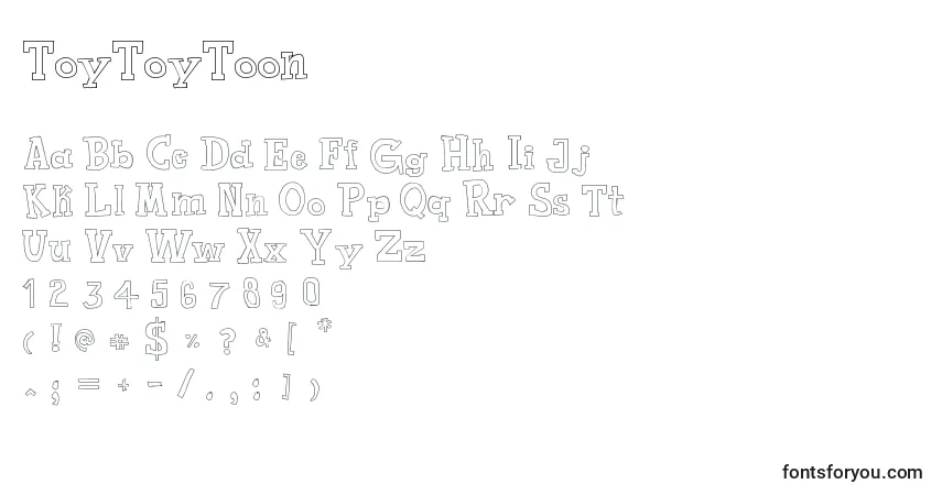 characters of toytoytoon font, letter of toytoytoon font, alphabet of  toytoytoon font