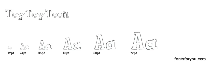 sizes of toytoytoon font, toytoytoon sizes