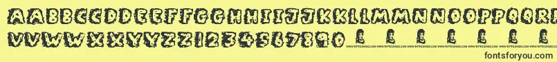 RockyBottoms Font – Black Fonts on Yellow Background