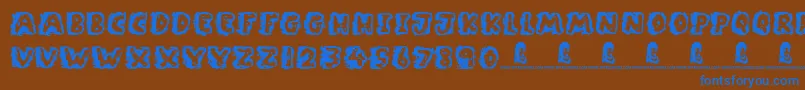 RockyBottoms Font – Blue Fonts on Brown Background