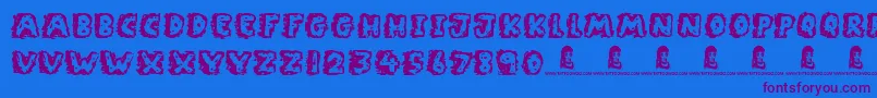 RockyBottoms Font – Purple Fonts on Blue Background