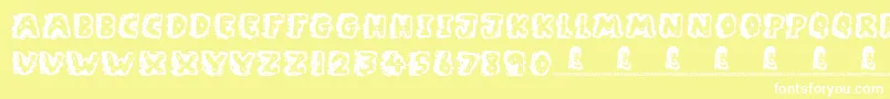 RockyBottoms Font – White Fonts on Yellow Background