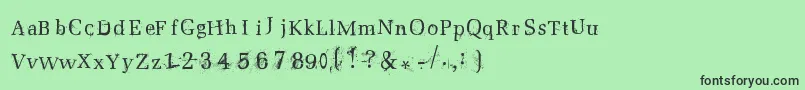 フォントPostnuclear – 緑の背景に黒い文字