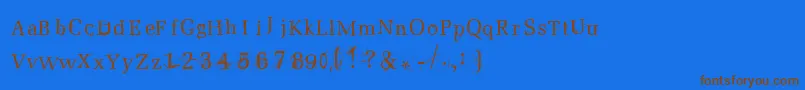 Postnuclear Font – Brown Fonts on Blue Background