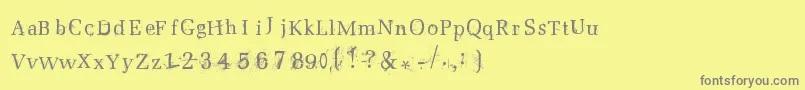 Postnuclear Font – Gray Fonts on Yellow Background