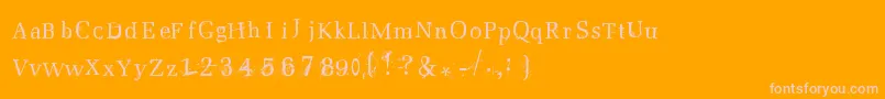 Postnuclear Font – Pink Fonts on Orange Background
