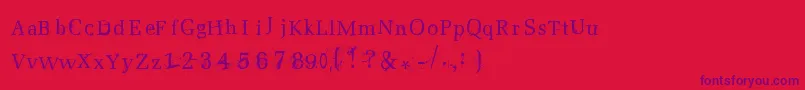 Postnuclear Font – Purple Fonts on Red Background