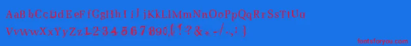 Postnuclear Font – Red Fonts on Blue Background