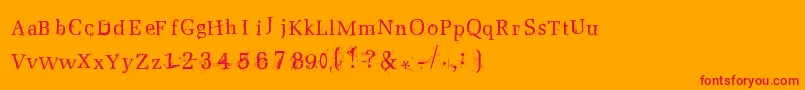 Postnuclear Font – Red Fonts on Orange Background