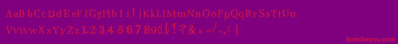 フォントPostnuclear – 紫の背景に赤い文字