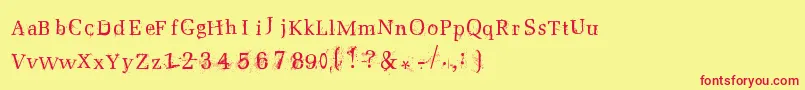 Postnuclear Font – Red Fonts on Yellow Background