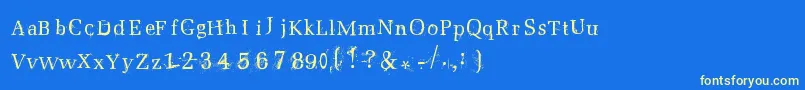 Postnuclear Font – Yellow Fonts on Blue Background