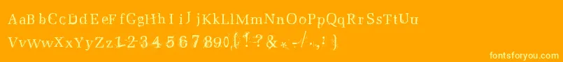 Postnuclear Font – Yellow Fonts on Orange Background