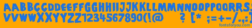 Piscoffinsandghosts Font – Blue Fonts on Orange Background