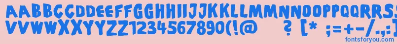フォントPiscoffinsandghosts – ピンクの背景に青い文字