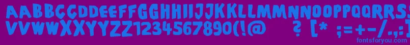 フォントPiscoffinsandghosts – 紫色の背景に青い文字