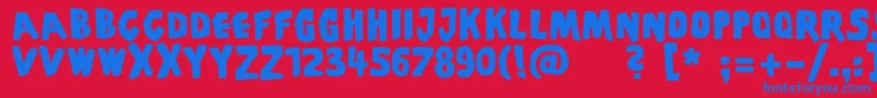 Piscoffinsandghosts Font – Blue Fonts on Red Background