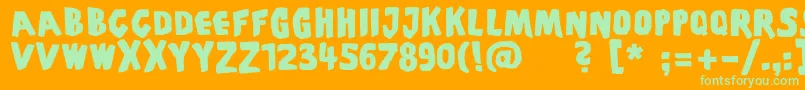 Piscoffinsandghosts Font – Green Fonts on Orange Background
