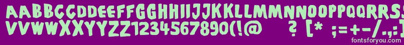 フォントPiscoffinsandghosts – 紫の背景に緑のフォント