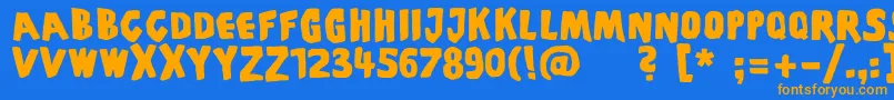 Piscoffinsandghosts Font – Orange Fonts on Blue Background