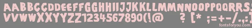 フォントPiscoffinsandghosts – 灰色の背景にピンクのフォント