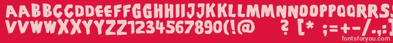 Piscoffinsandghosts Font – Pink Fonts on Red Background