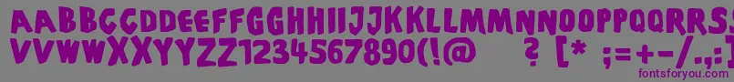 Шрифт Piscoffinsandghosts – фиолетовые шрифты на сером фоне