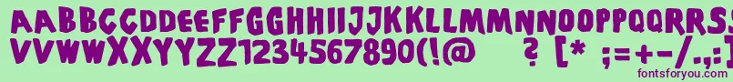 Piscoffinsandghosts Font – Purple Fonts on Green Background