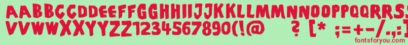 Piscoffinsandghosts-Schriftart – Rote Schriften auf grünem Hintergrund